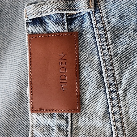 HIDDEN L.A New Jeans The Peyton Denim Asymmetrical Wrap Wrap Mini-Skirt Size L - Picture 14 of 16